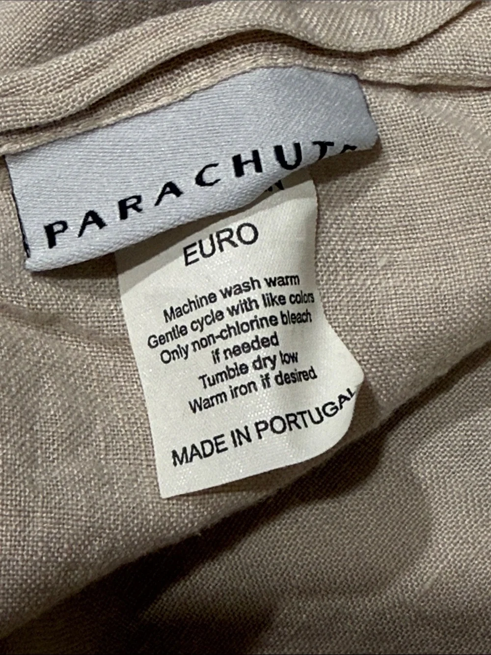 Parachute Beige Linen Euro Sham Pair